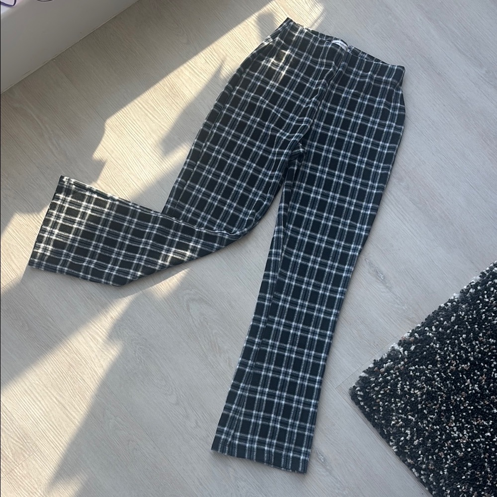 Urban Outfitters Soft Plaid Flare-Cut Pants